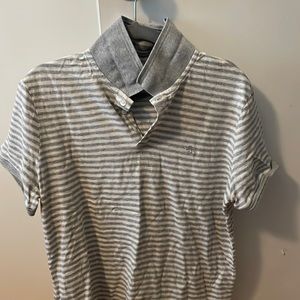 Penguin Polo - Large - Grey and White - worn >5 Times